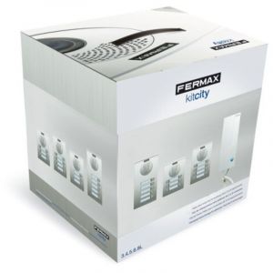 Fermax &ndash; Kit gardien CITY 4 + N 3 &ndash; Interphone 3 logements &ndash; Installation 4+N avec un seul fil &ndash; Chargeur 12Vca/1A &ndash; 4863
