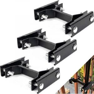 Support de parasol pour balustrade de terrasse, support de parasol r&eacute;glable en m&eacute;tal robuste, base ext&eacute;rieure &agrave; fixer &agrave; la balustrade, terrasse