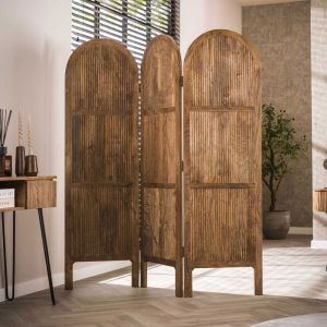 Paravent 3 volets 150x170 cm en bois de manguier