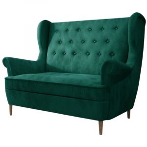 Les Tendances - Canap&eacute; berg&egrave;re lizzi &ndash; &Eacute;l&eacute;gance r&eacute;tro et confort absolu-Vert