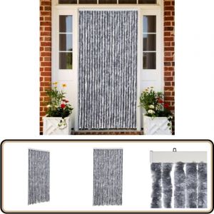 Rideau anti-mouches argenté 100x200 cm chenille - Rideau Anti-moustique - Rideau Insecte - Protection Contre Les Insectes - Intimité - Isolation