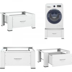 Vidaxl - Socle pour machine &agrave; laver avec tiroir Blanc - socle pour machine &agrave; laver - socles pour machine &agrave; laver - Home & Living
