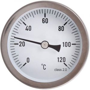 Thermom&egrave;tre Analogique 63mm Thermom&egrave;tre &agrave; Cadran Horizontal, Thermom&egrave;tre Horizontal Indicateur &agrave; Cadran en Aluminium 0-120&deg;C