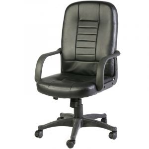 Chaise de bureau Shepparton, Chaise de direction avec accoudoirs, Chaise de bureau ergonomique, Noir, Cm 56x59h104/114