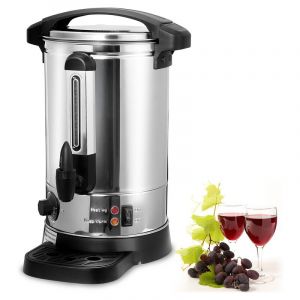 EINFEBEN Distributeur de boissons chaudes 8L 1500 W acier inoxydable Marmite vin chaud Robinet couvercle verrouillable