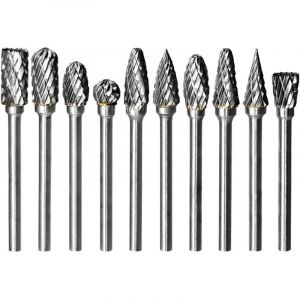 Convient pour un ensemble de 10 forets en carbure pour outil rotatif &agrave; double coupe Dremel, accessoires de per&ccedil;age pour m&eacute;tal, bois, acier, pierre,