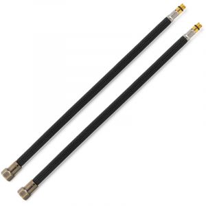 2 Flexibles sanitaires NOIR POLYM&Egrave;RE &Oslash;int&eacute;r.8mm - Femelle 1/2" BRONZE VIEILLI - M&acirc;le M10x1 - 500mm - TAQ PREMIUM