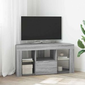 Meuble TV LED d'Angle Gris 106 x 40 x 50 cm