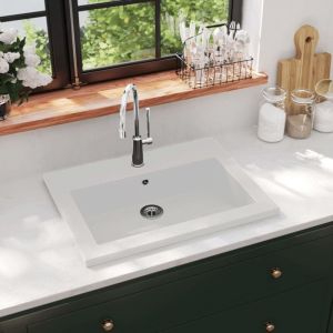 Maisonchic - Lavabo, Vasque de luxe, Evier, Bac à laver en granit 600 x 450 x 120 mm blanc pwfn62087 design in