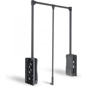 Penderie Escamotable,Portant a Vetement Noir,Largeur 875&times;1200mm, H 875mm,Charge 8 kg,Barre de Penderie Acier, Plastique,pour Armoire de Rangement,