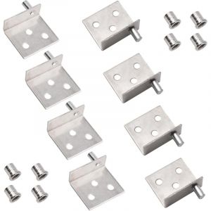 Pack de charni&egrave;res pivotantes &agrave; axe dissimul&eacute; pour porte d'armoire en bois avec goupille pour porte d'armoire pivotante en bois gratuite (argent)
