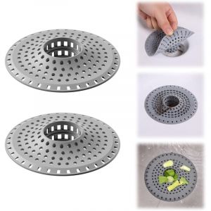 Largeight - 2 Pi&egrave;ces Attrape-Cheveux pour Baignoire, Attrape-Cheveux en Silicone pour Baignoire, Protecteur de Drain Tout-en-Un pour Douche, Con&ccedil;u