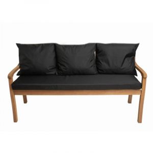 Setgarden - Coussins pour banc 150x60x7/3x50x56cm, coussins pour Banquette jardin Noir, coussins pour banc interieur, Coussins 3places pour balancelle