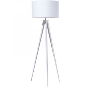 Beliani - Lampadaire Lampe Design Tr&eacute;pied Blanche en Tissu et M&eacute;tal E27 Max 40W pour &Eacute;clairage de Chambre ou Salon Scandinave et Urbain