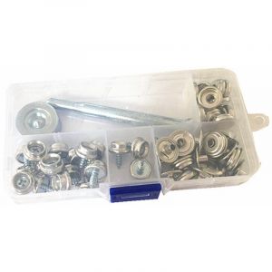 20 Ensemble Bouton Pression Vis, 15 mm Bouton Pression &agrave; Visser, Boutons Pression Metal avec 2 Outils de Fixation, Boutons Pression pour B&acirc;ches