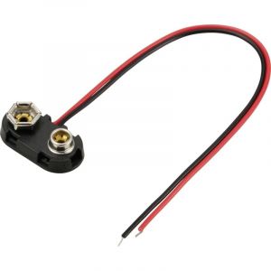 Tru Components - TC-13220608 Connecteur clip pression 1x 6LR61 (9 v) raccordement par empreinte pile 9V (l x l) 24 mm x 13 mm Y739353