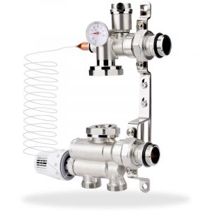 Kit de Regulation plancher chauffant pompe pour chauffage au sol max 110&deg;C/16 bar &ndash; vanne m&eacute;langeuse, vanne thermostatique (20-60&deg;C), affichage de