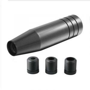 Pommeau de levier de vitesse de voiture en aluminium, levier de vitesse manuel universel &agrave; long manche, levier de vitesse avec 3 adaptateurs filet&eacute;s