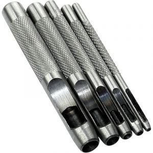 Lot de 5 Outils de Poin&ccedil;onnage/Outil Perforateur/Perforatrice de 2/3/4/6/8mm - Poin&ccedil;on Creux pour Faire des Trous