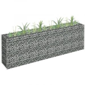 Maisonchic - Jardini&egrave;re &agrave; gabion. Bac &agrave; fleurs, Lit sur&eacute;lev&eacute; de jardin acier galvanis&eacute; 180x30x60 cm pjhr23992 design in