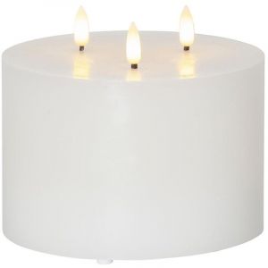 Best Season - Star Trading Bougie Flamme, bougie à tige, décoration, 3 flammes, blanc, led, minuterie, blanc chaud