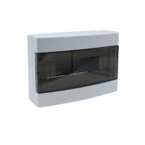 Em Distribution - Tableau de distribution 12 modules 190x275x90mm IP40 - Porte transparente - avec rail din