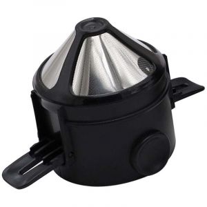 Filtre &agrave; Caf&eacute; R&eacute;utilisable Caf&eacute; Dripper en Acier Inoxydable Portable Sans Papier Permanent Filtre &agrave; Th&eacute; 1 &agrave; 2 Tasses pour la Maison le Bureau les