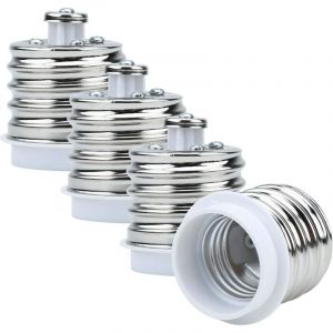 4X Douille de Lamp Adaptateur E40 &agrave; E27 en Blanc - Jeu de 4 reformatage convertisseurs pour Douille de Lampe pour Ampoules &agrave; Incandescence, LED,