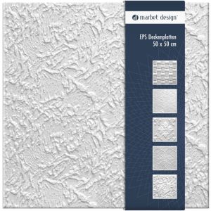 Marbet Design dalles plafond en polystyr&egrave;ne EPS 6 d&eacute;cors diff&eacute;rents 50x50cm paquet &eacute;conomique: Paris 2, 2 m&sup2; / 8 panneaux