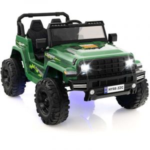 Northix - Voiture electrique pour enfants 2 places 24 v avec telecommande musique klaxon et lumieres led voiture pour enfants verte