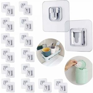 30 Pi&egrave;ces,Crochet Adh&eacute;sif Transparent,Crochets Muraux Auto-adh&eacute;sifs Double Face,Crochet Adh&eacute;sif Double Face,Crochet Adh&eacute;sif Transparent