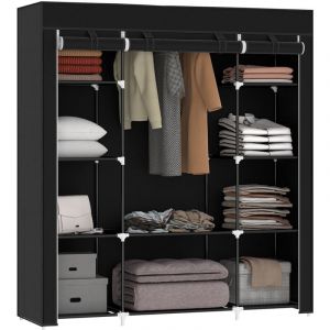 Armoire penderie multi rangement fey noire