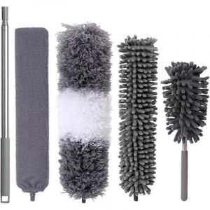 5 Pi&egrave;ces Plumeau Poussi&egrave;re Plumeau Telescopique Plumeaux T&eacute;lescopiques en Microfibre Lavable Plumeau Toile D'araign&eacute;e Poussi&egrave;re Longueur