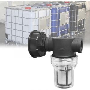 Kcvv - Robinet Raccord Cuve 1000 l, Articulation de Tuyau de Jardin pour Collecteurs d'eau de Pluie avec Fonction de Filtre,S60x6 Adaptateur De