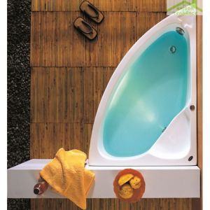 Karag - Baignoire d'angle en acrylique lucite konchili 125x90x33 cm-Droite-90 --