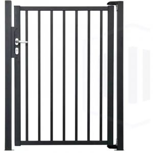 Portillon aluminium barreaud&eacute; Haut 180 x Larg 100 cm Gris 7016 Vendu avec 2 poteaux