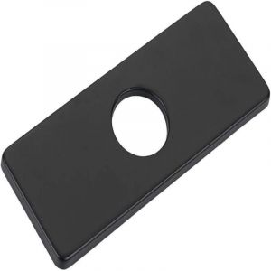 Lafomukea - Plaque de robinet, cache-trou de robinet de cuisine en acier inoxydable noir, cache-trou rectangulaire pour robinet d'évier de cuisine