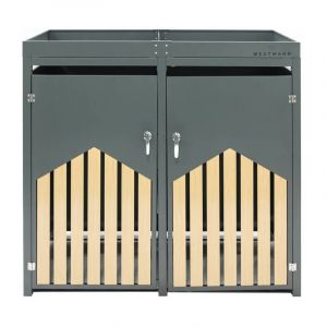 Westmann acier Box pour poubelles pour 2 poubelles 240 litres