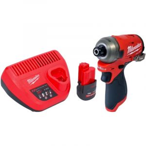 M12 FQID-251 Clé à choc sans fil 12 v 50 Nm 1/4' Brushless + 1x batterie 2,5 Ah + chargeur - Milwaukee