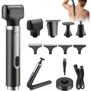 Rasoir &eacute;lectrique pour le dos pour hommes, 4 en 1 Rasoir pour Le Dos, tondeuse pour hommes avec poign&eacute;e pliable, tondeuse &agrave; poils corporels sans fil,