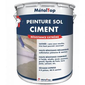 Peinture Sol Ciment - Gris silex - RAL 7032 - 5 L - M&eacute;taltop