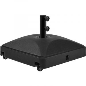 Yaheetech Pied de Parasol Carr&eacute; &agrave; roulettes, Base de Parasol Remplie d'eau 37 L, Socle de Parasol Ext&eacute;rieur pour M&acirc;t de Parasol de 3,8 cm/4,8 cm &Oslash;,