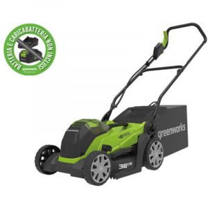 Tondeuse &agrave; gazon Greenworks G48LM36 48 V &ndash; lame de 36 cm &ndash; autoport&eacute;e &ndash; pour jardins jusqu'&agrave; 350 m&sup2; &ndash; Greenworks