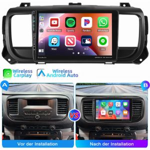 Pour Citroen Jumpy Peugeot Expert SpaceTourer Android 14 Autoradio GPS WiFi USB Type-C 4+64G
