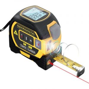 Debuns - Mètre Laser Numérique 3 in 1 avec ligne laser croisée, 131Ft Télémètre Laser Numérique, 16Ft Mètre à Ruban avec Rétroéclairage lcd pour