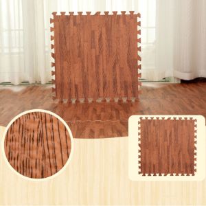 Unho - Tapis en Mousse eva Embo&icirc;tables - 240 x 180cm - Effet Bois Doux pour Salon Chambre Salle de Gym - E1.2cm Noyer 12Pcs