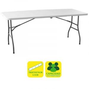 Sungarden table of table pliante en r&eacute;sine 180x70x74cm 3.5cm - colour white
