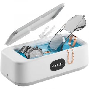 Nettoyeur Ultrasons avec 640ml Bac a Ultrason, 49000Hz Nettoyeur Ultrason Lunettes avec 3 R&eacute;glages de Temps, Portable Ultrasonic Cleaner pour Bijoux,