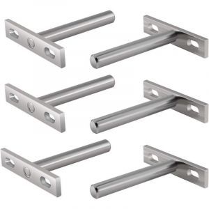 6 Pi&egrave;ces Supports en M&eacute;tal pour &Eacute;tag&egrave;re Flottante,3 Pouces Fixations Cach&eacute;es Support Plateau Flottant Cach&eacute; Support pour Support Mural
