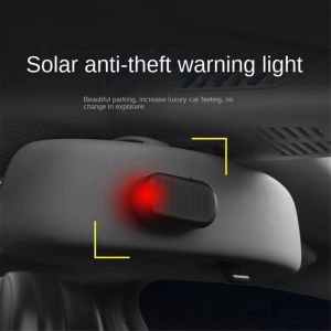 4 PièCes Voiture éNergie Solaire SimuléE Alarme Factice Avertissement Antivol led Clignotant LumièRe de SéCurité Lampe Simulation Bleu et Rouge